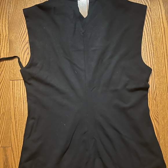 Anthropologie Black Sleeveless Wrap Blouse - Picture 2 of 3